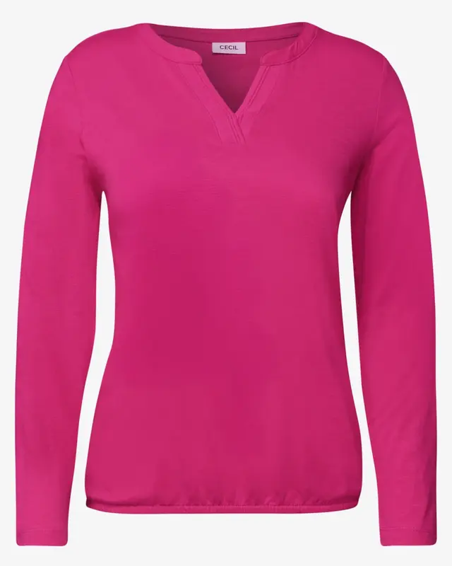 Cecil Shirt with V-Slit - Pink Flash