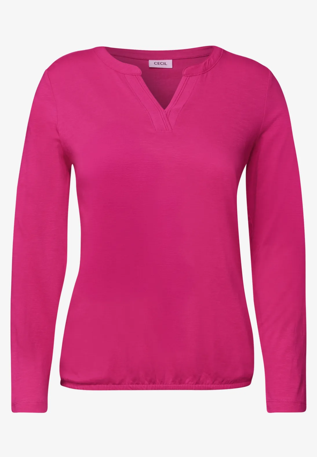 Cecil Shirt with V-Slit - Pink Flash