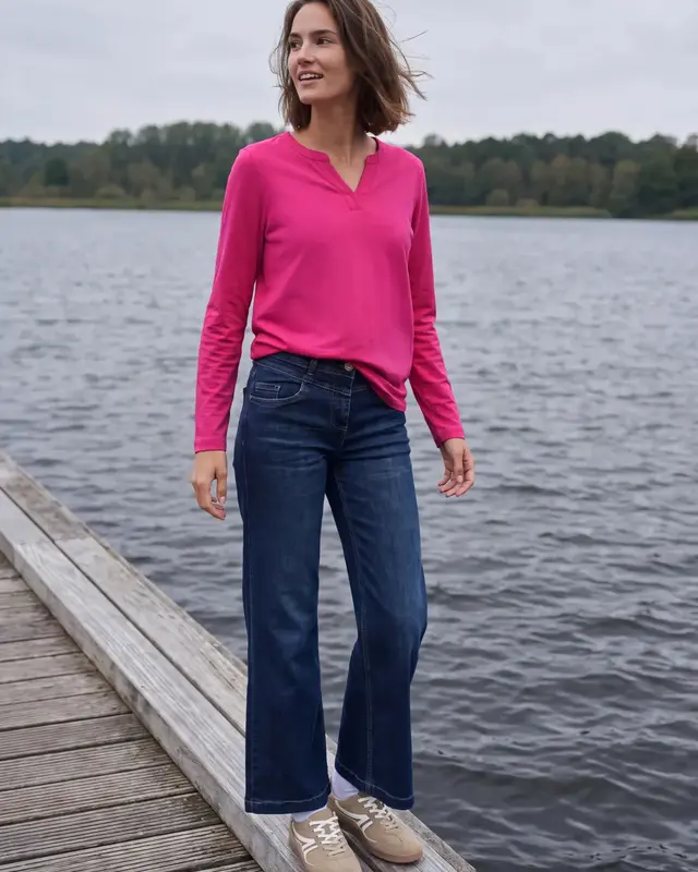 Cecil Shirt mit Schlitz - Pink Flash