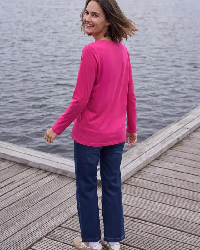 Cecil Shirt with V-Slit - Pink Flash