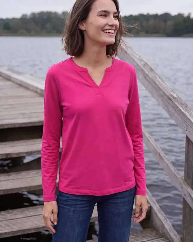 Cecil Shirt mit Schlitz - Pink Flash