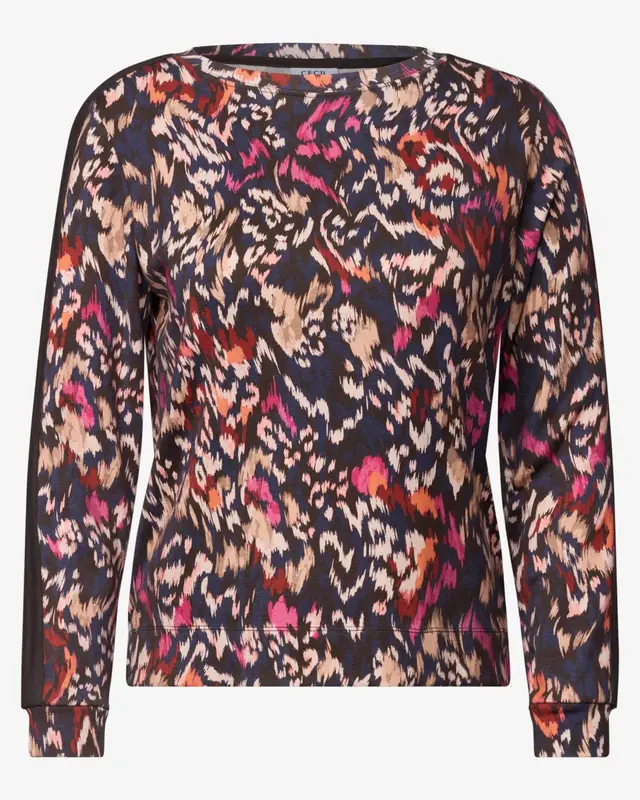 Cecil Longsleeve met Print - Truffle Brown