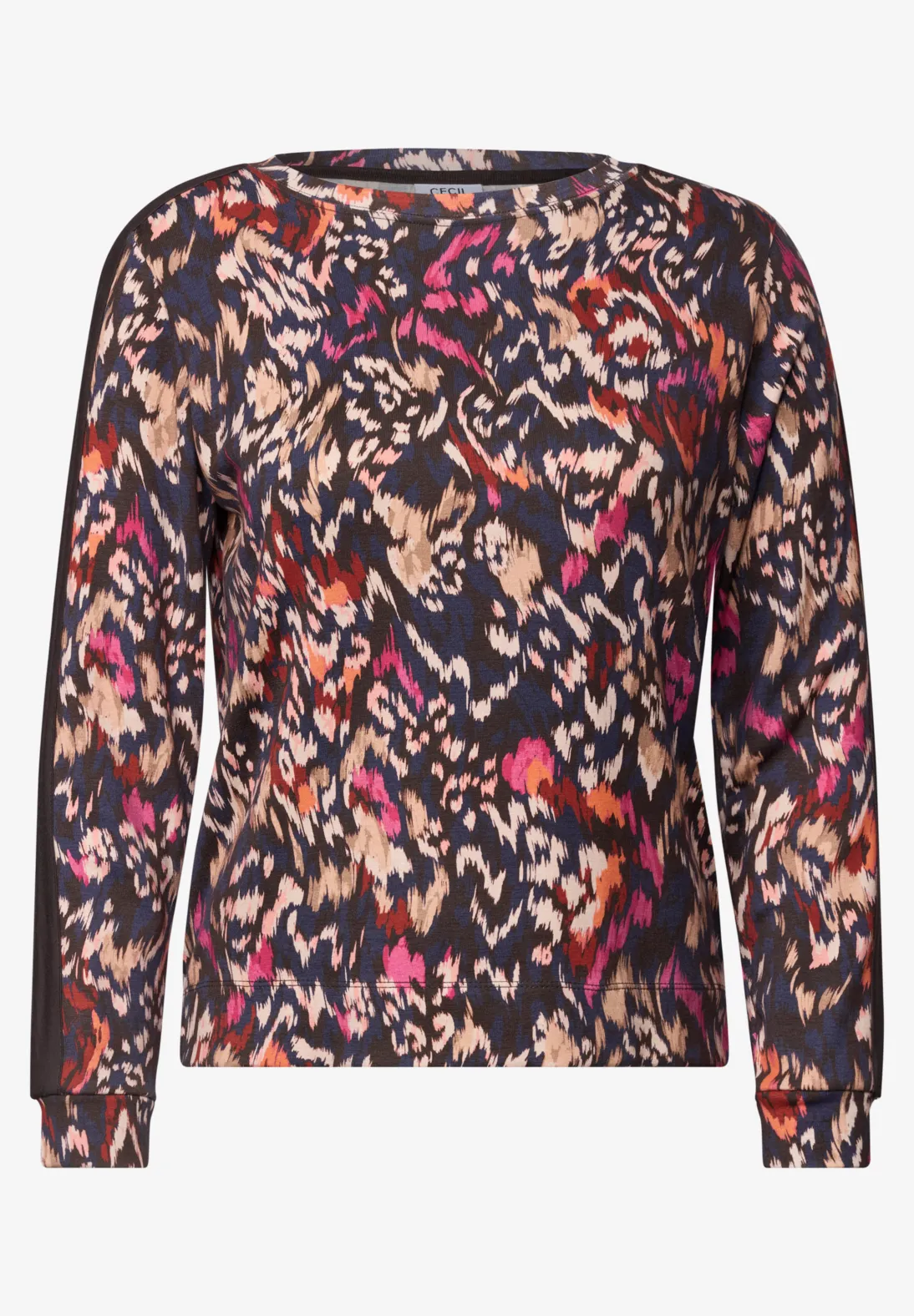 Cecil Longsleeve met Print - Truffle Brown
