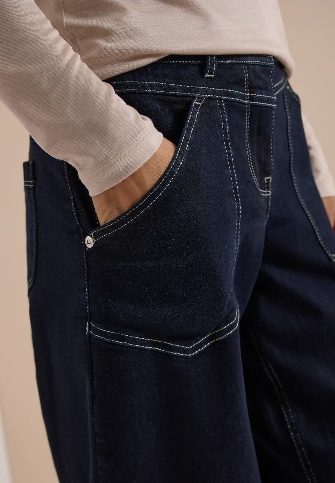 Cecil Barrel Leg Jeans - Rinsed Wash