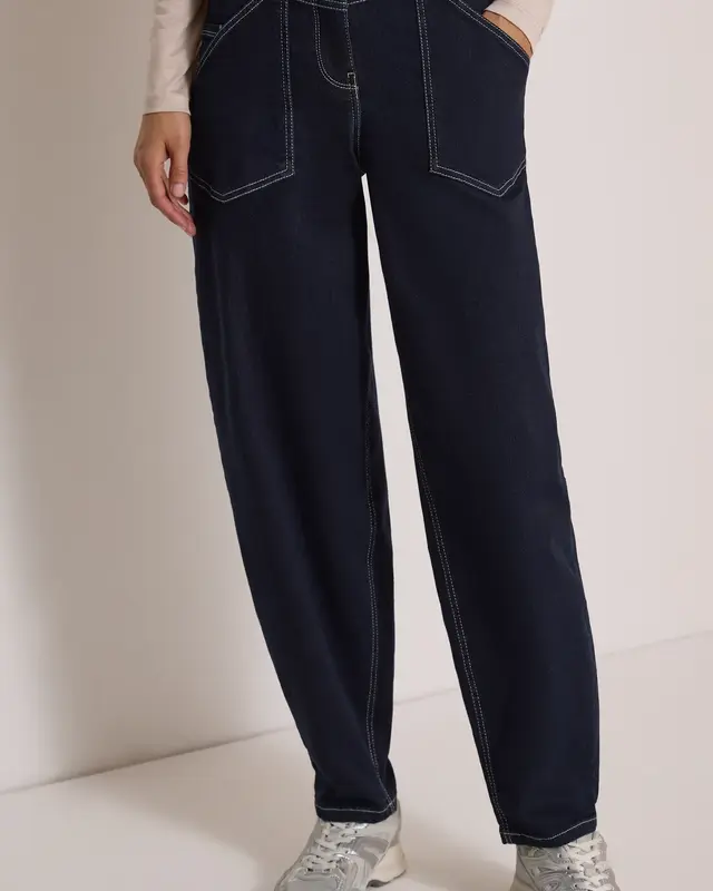 Cecil Barrel Leg Jeans - Rinsed Wash