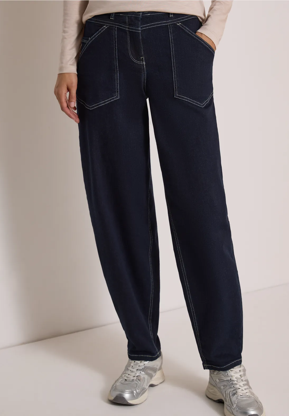 Cecil Barrel Leg Jeans - Rinsed Wash