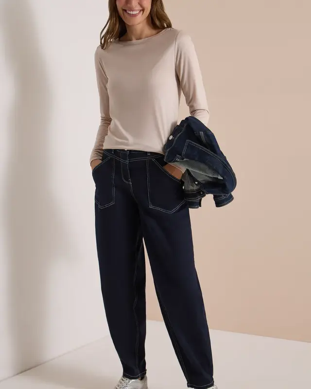 Cecil Barrel Leg Jeans - Rinsed Wash