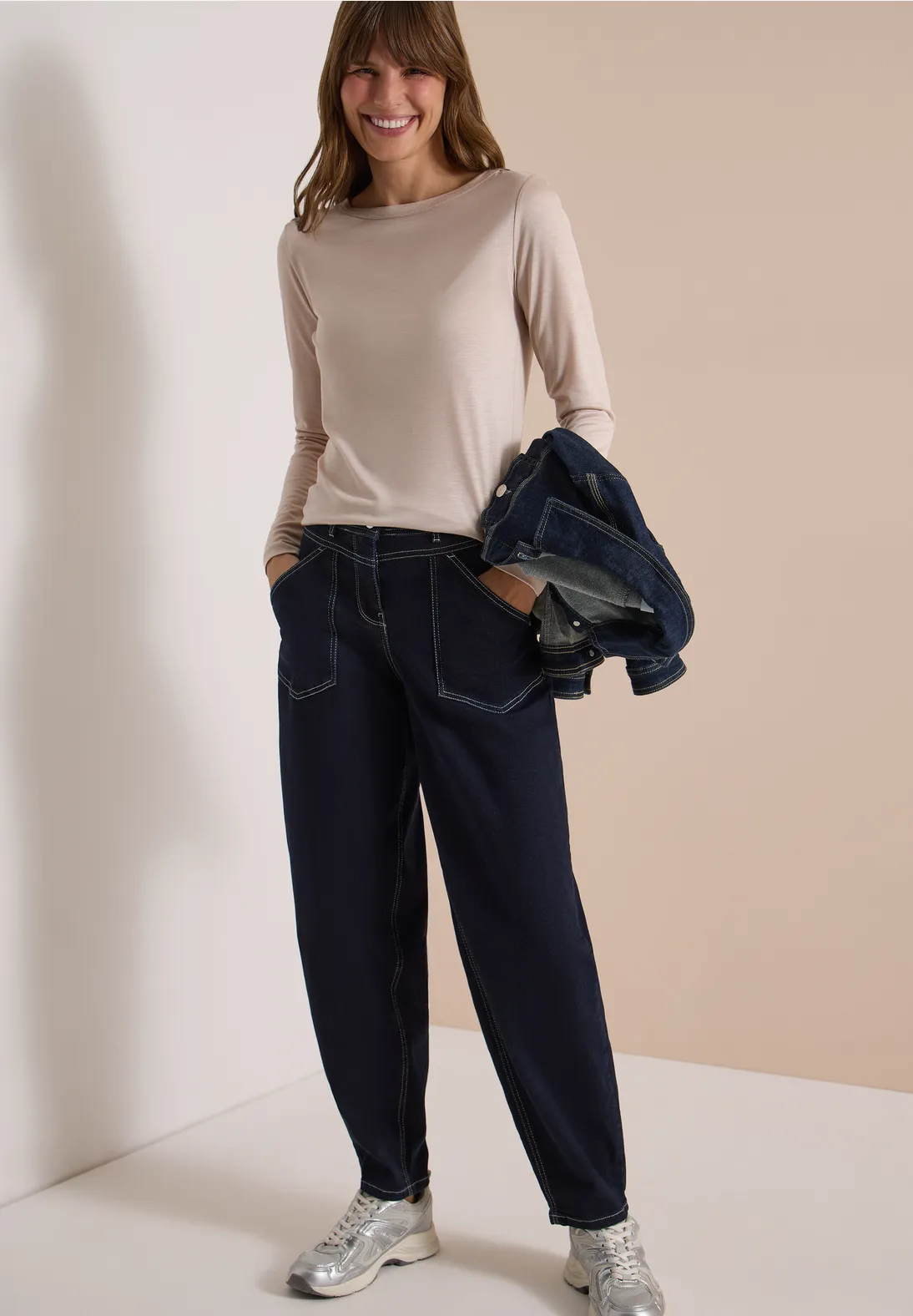 Cecil Barrel Leg Jeans - Rinsed Wash