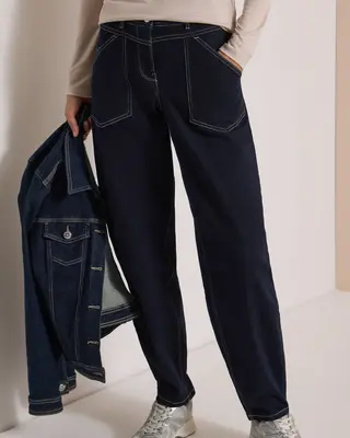 Cecil Barrel Leg Jeans - Rinsed Wash
