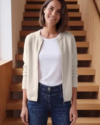Cecil Weicher Cardigan - Oat Milk Beige Melange