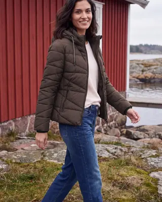 Cecil Quilted Jacket - Chocolate Sauce Brown