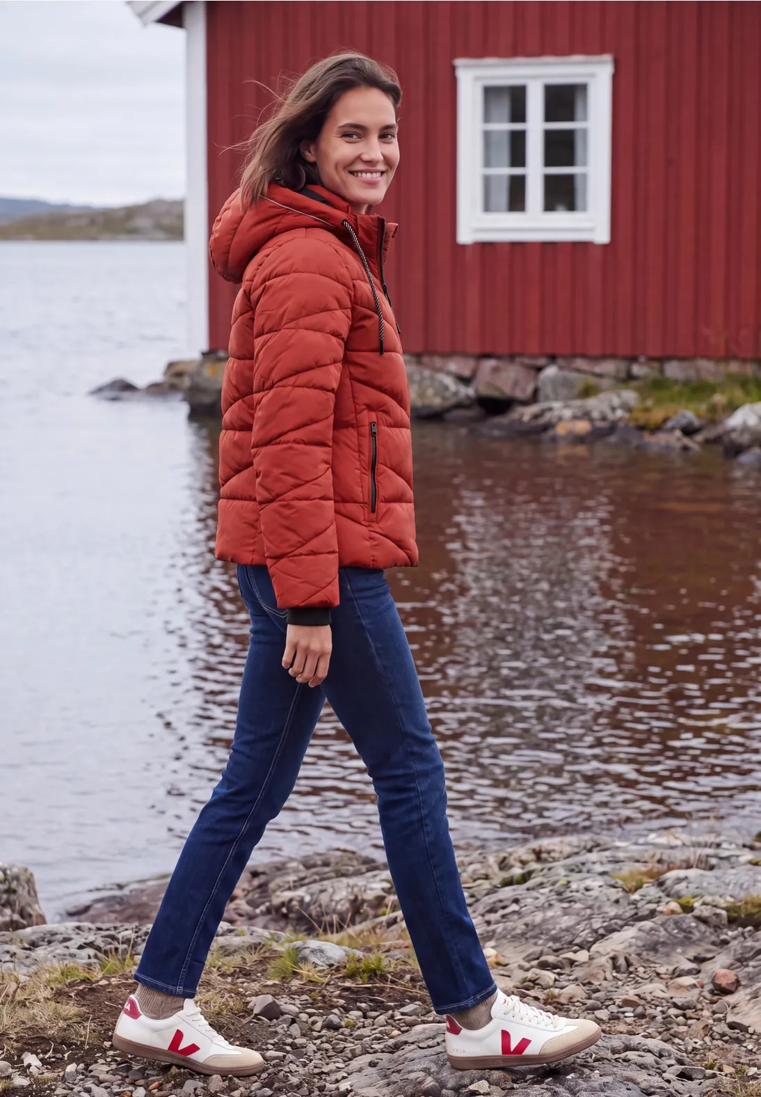 Cecil Quilted Jacket - Light Russet Red