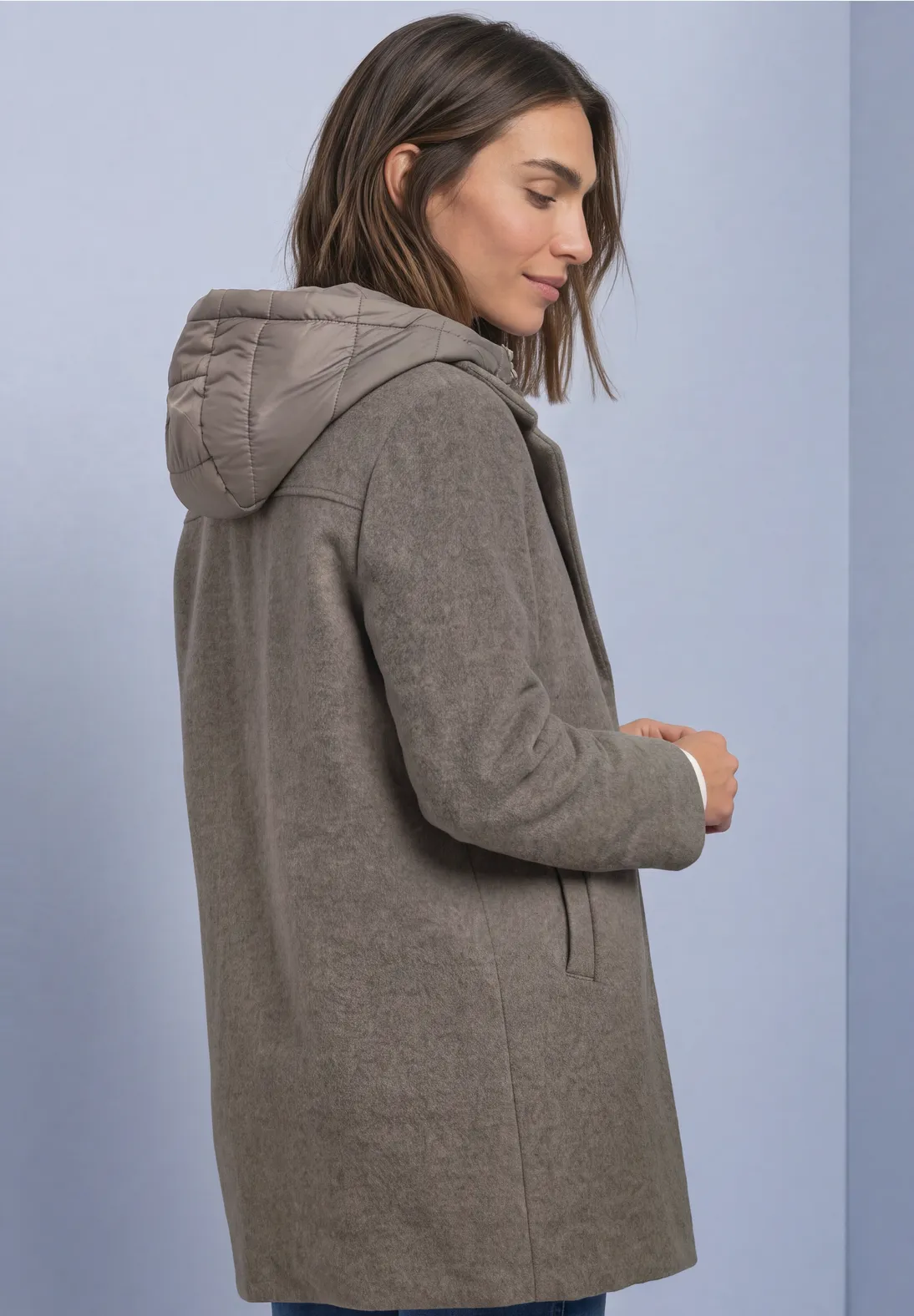 Street One Coat with Hood Insert - Muddy Mocha Melange