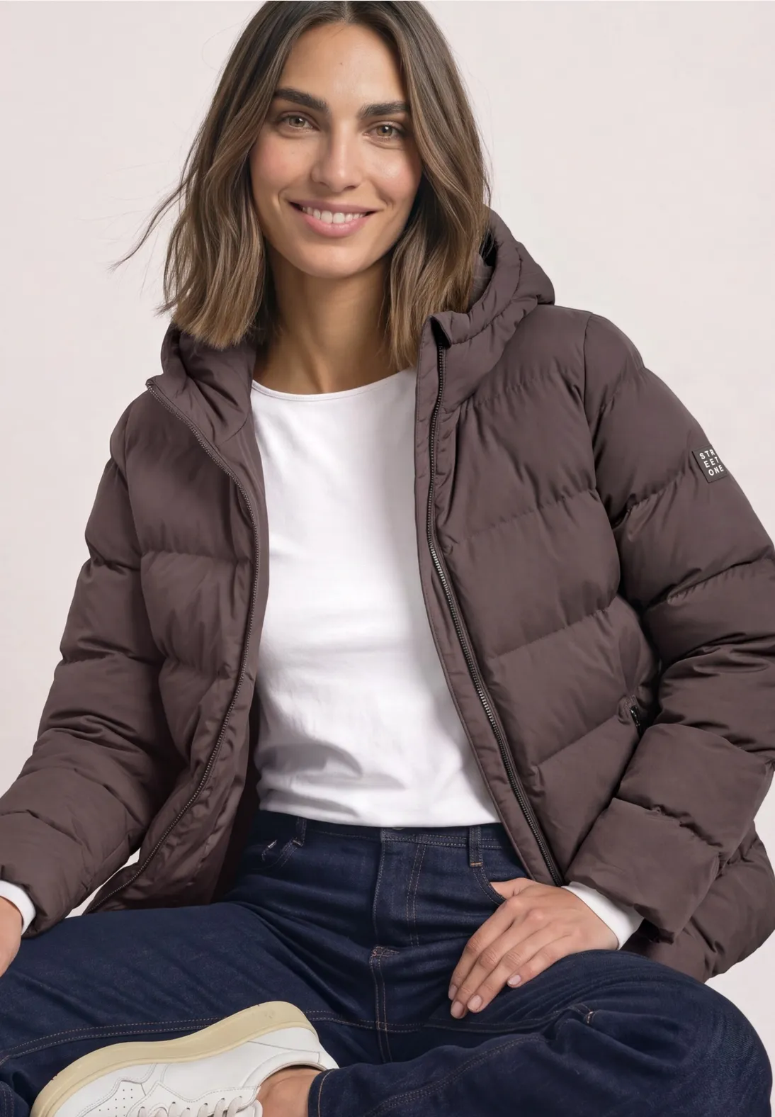 Street One Short Jacket - Plummy Brown