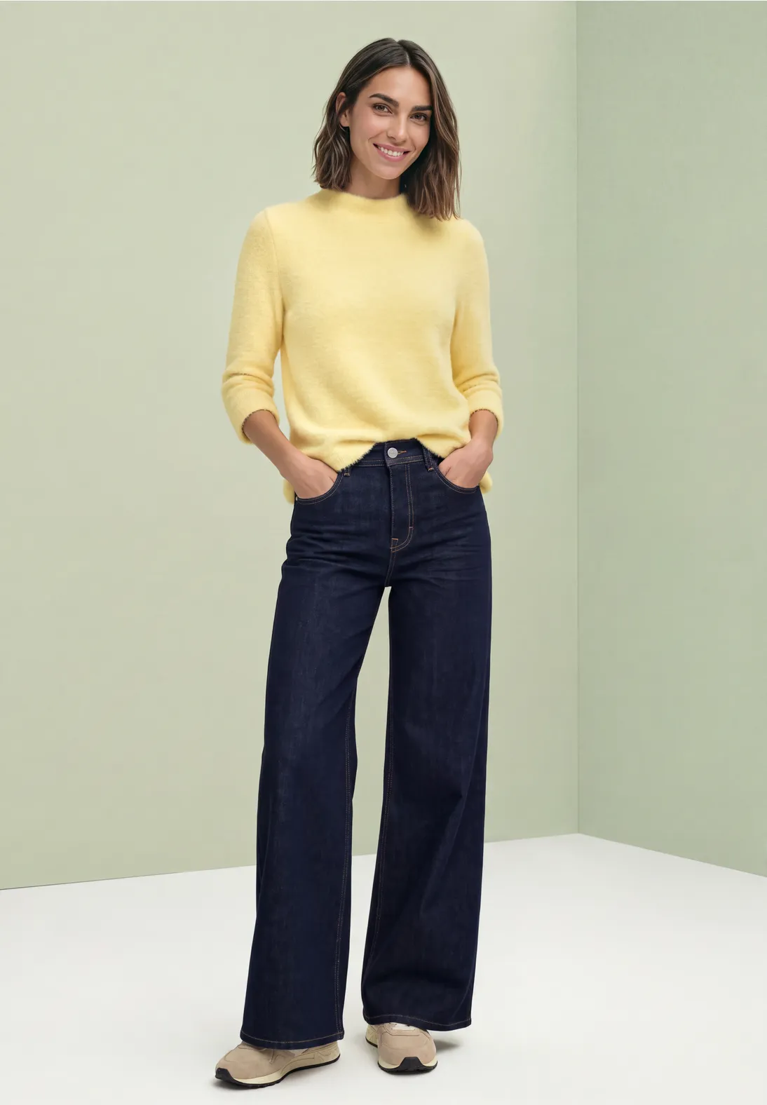 Street One Shirt with Turtleneck - Sunbeam Yellow
