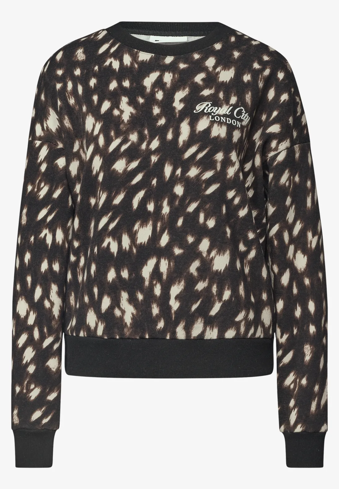 Street One Sweatshirt with Deer Print - Black