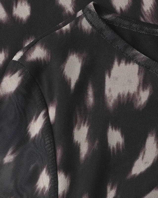 Street One Mesh Shirt mit Volant - Black