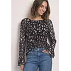 Mesh Shirt met Volant - Black