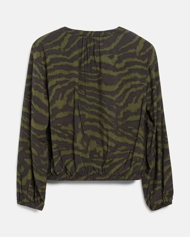 S. Oliver Print Bluse - Olive Green