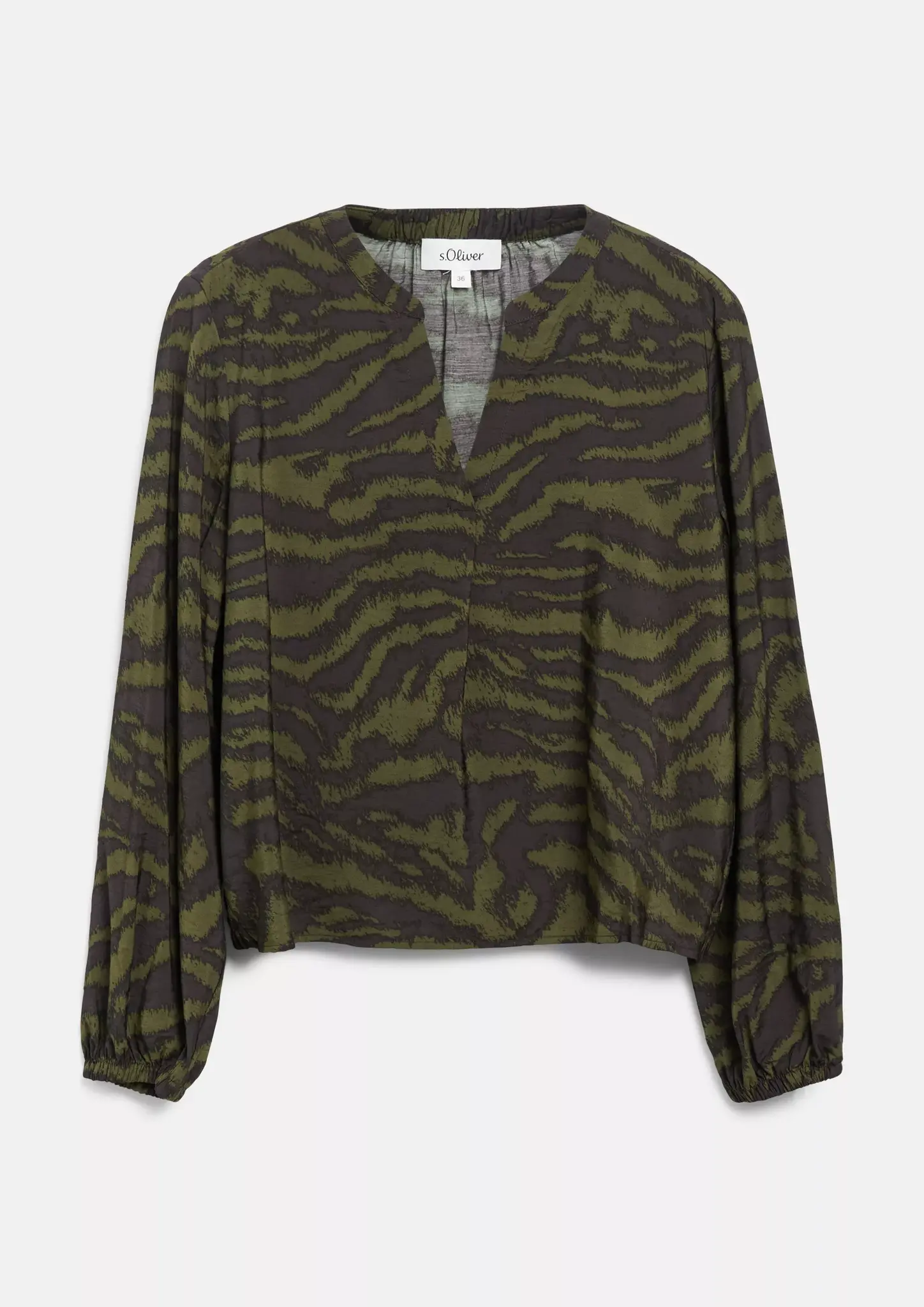 S. Oliver Print Bluse - Olive Green