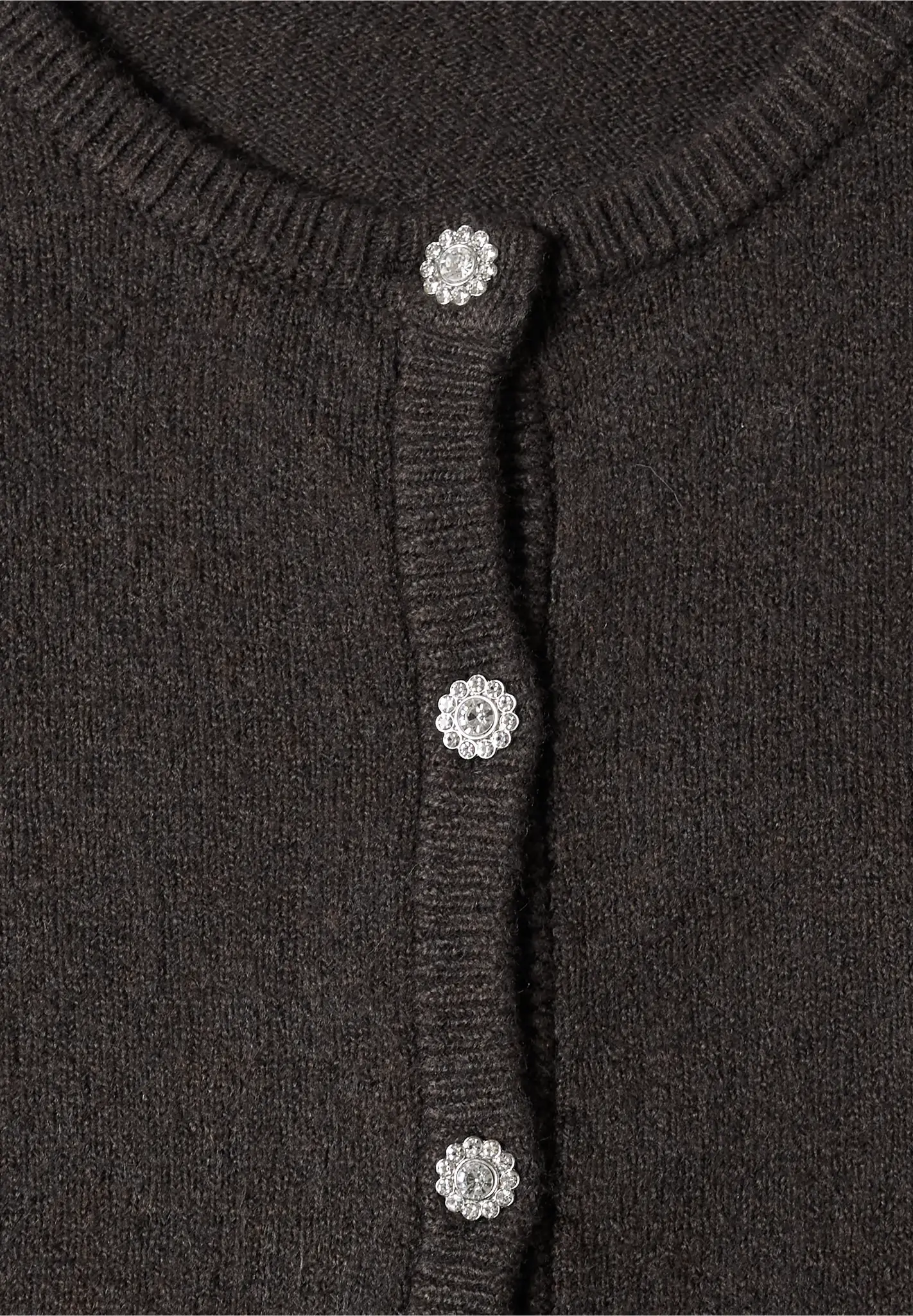 Street One Vest met Knopen - Black Coffee Melange
