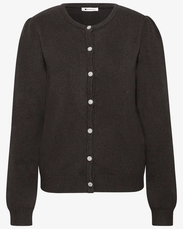 Street One Cardigan - Black Coffee Melange