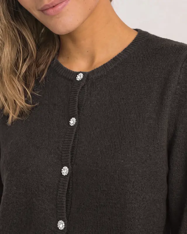 Street One Cardigan - Black Coffee Melange