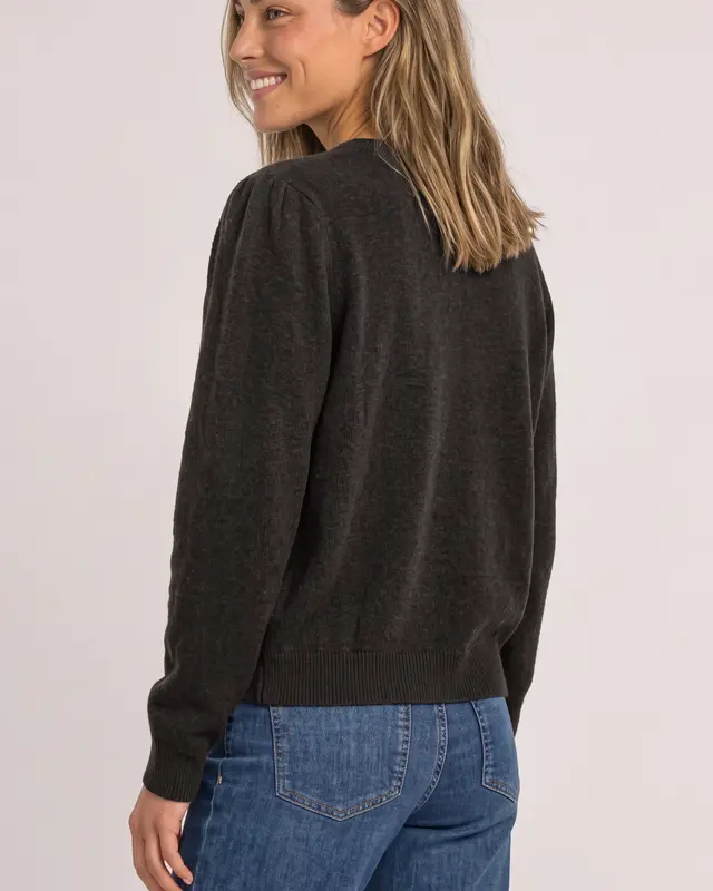 Street One Cardigan - Black Coffee Melange