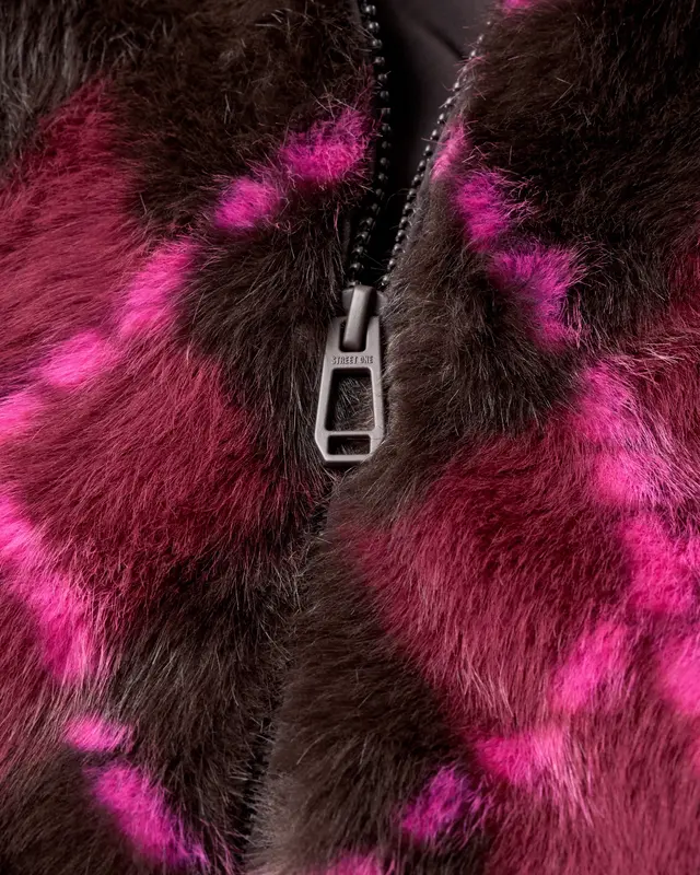 Street One Studio Faux Fur Bomber Jacket - Charred Brown