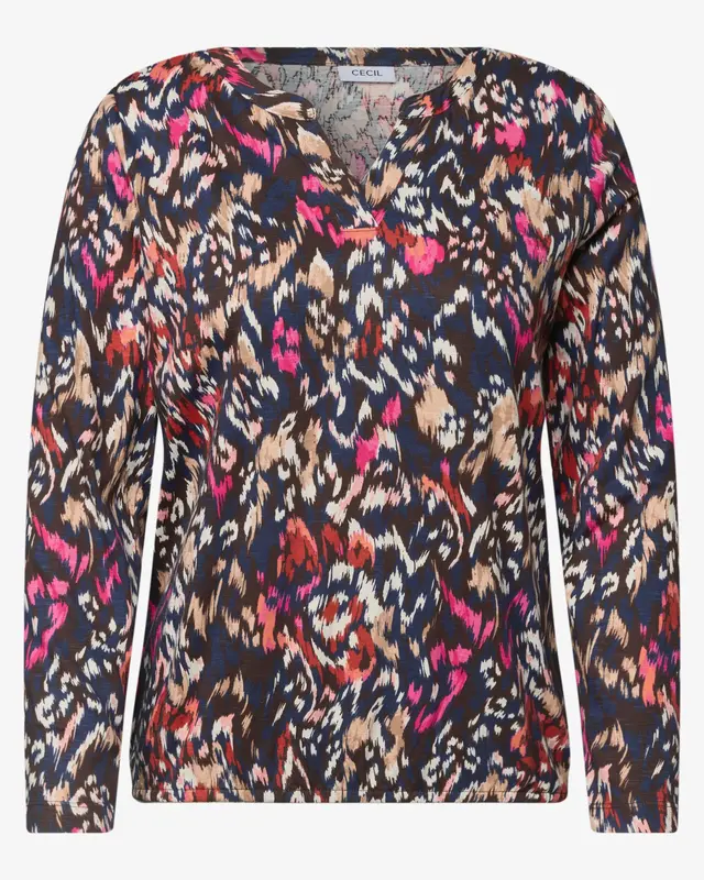 Cecil Tuniek Shirt met Print - Truffle Brown
