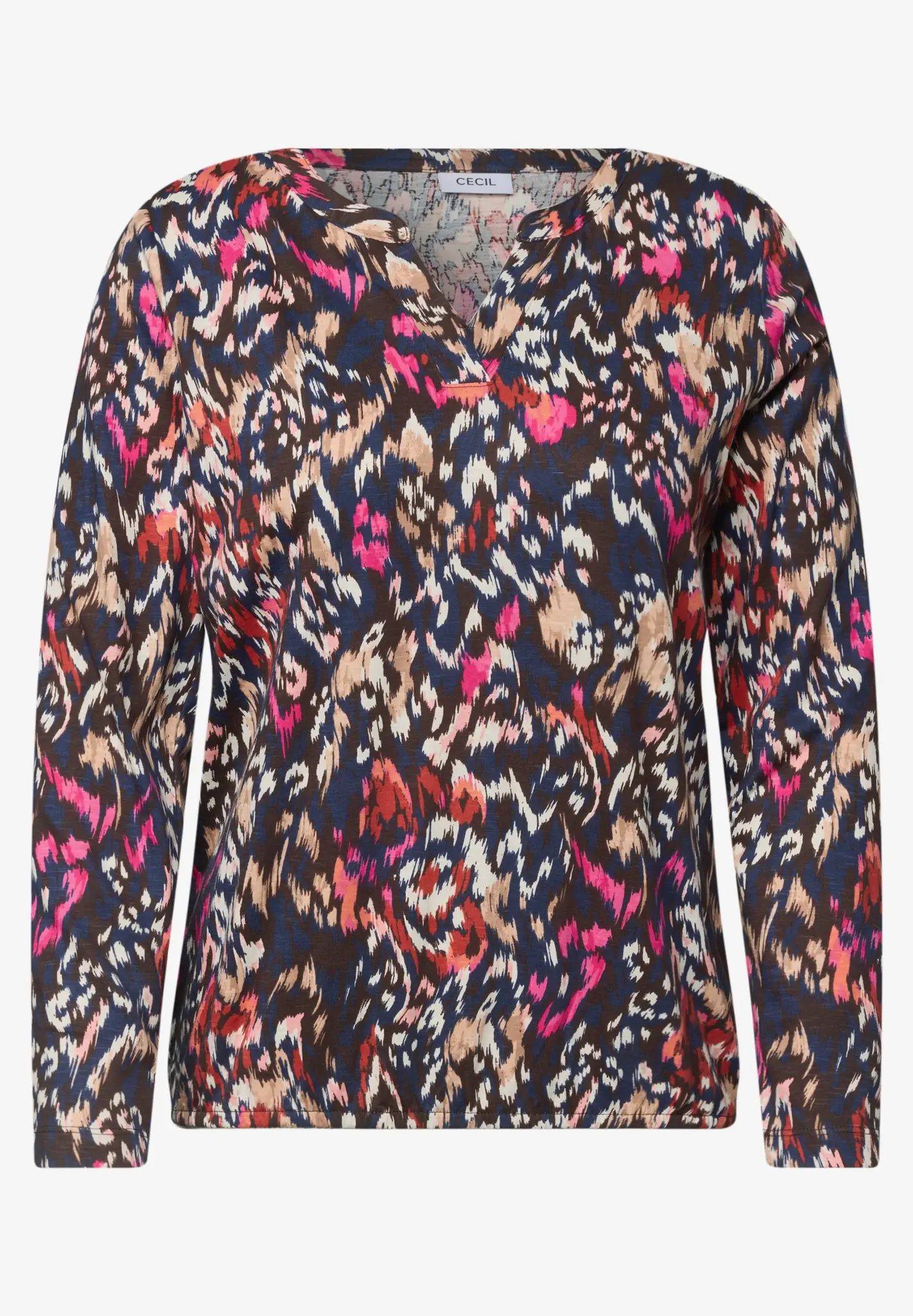 Cecil Tunika Shirt mit Print - Truffle Brown