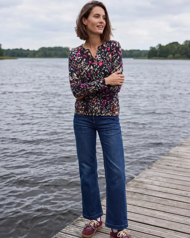 Cecil Tunic Shirt with Print - Truffle Brown