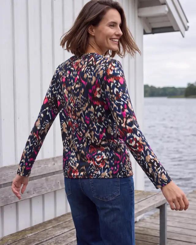 Cecil Tunika Shirt mit Print - Truffle Brown