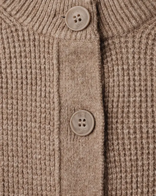 Cecil Cardigan mit Knopfleiste - Creamy Mocha Melange