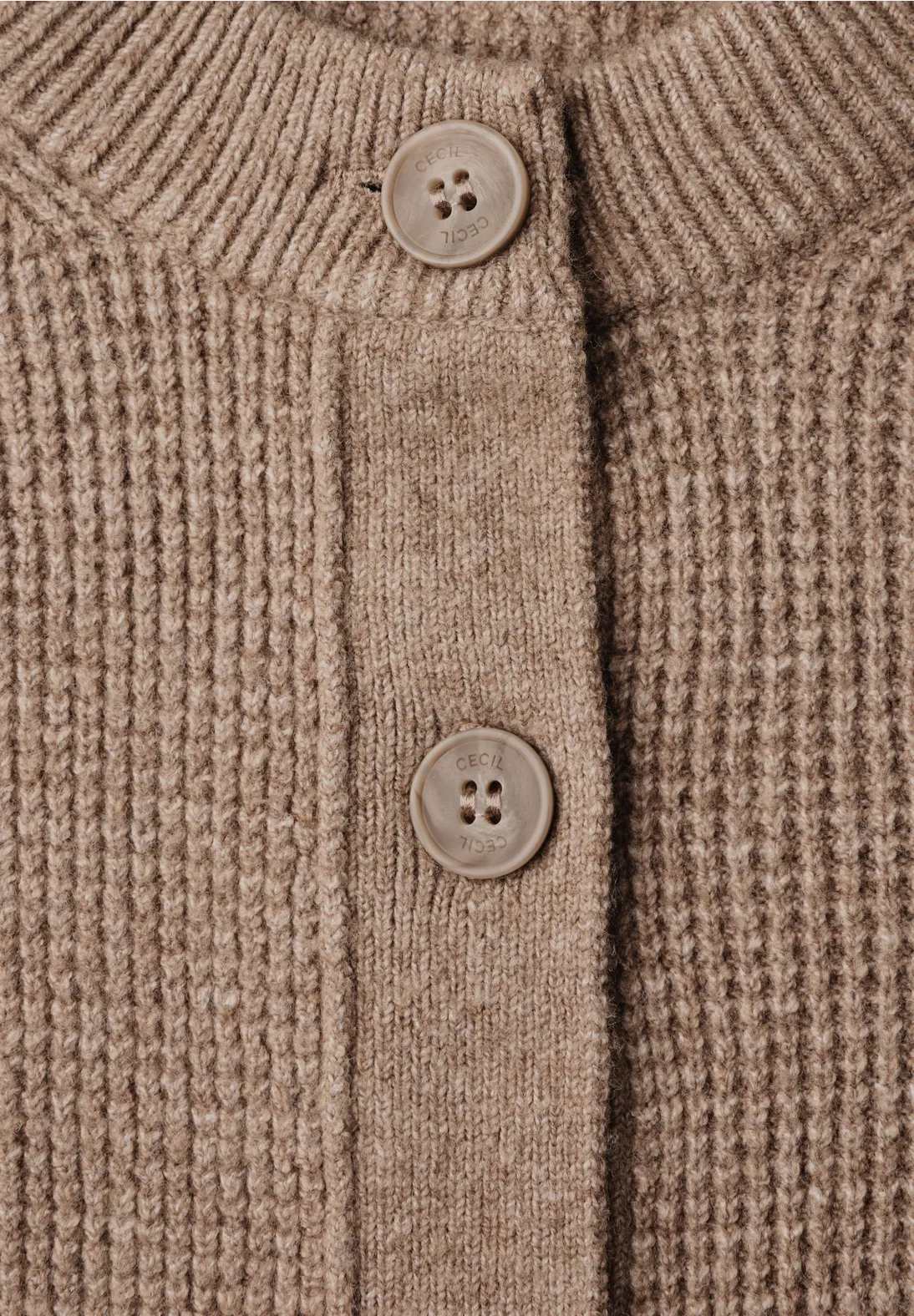 Cecil Cardigan mit Knopfleiste - Creamy Mocha Melange