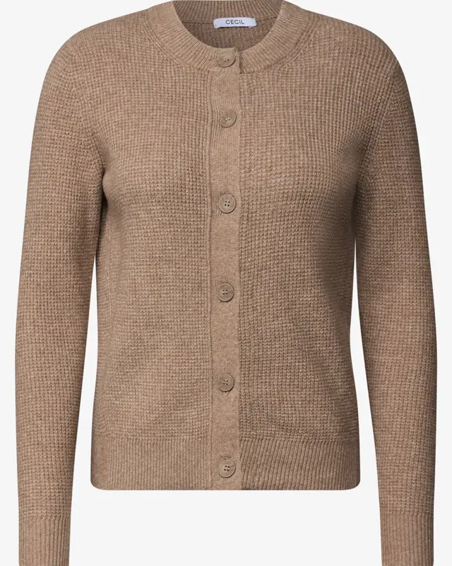 Cecil Vest met Knopen - Creamy Mocha Melange