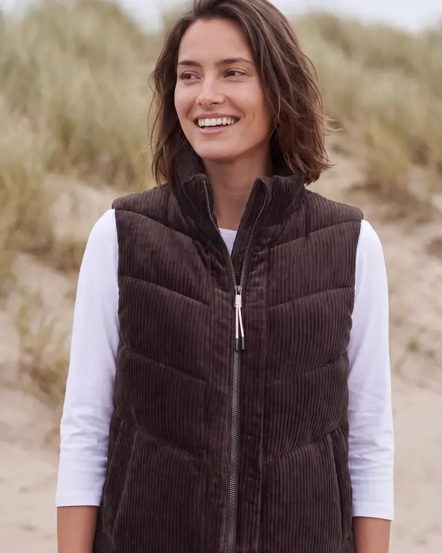 Cecil Corduroy Bodywarmer - Berry Red