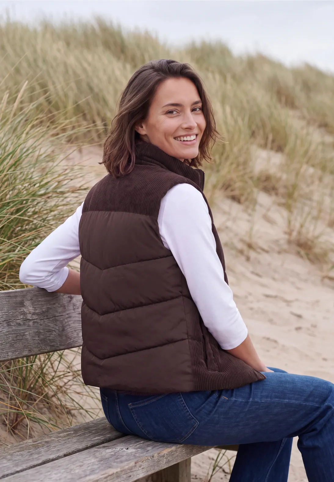 Cecil Corduroy Bodywarmer - Berry Red