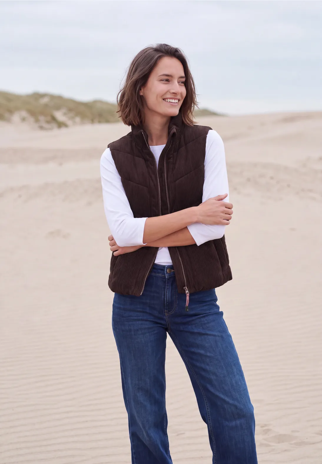 Cecil Corduroy Bodywarmer - Berry Red
