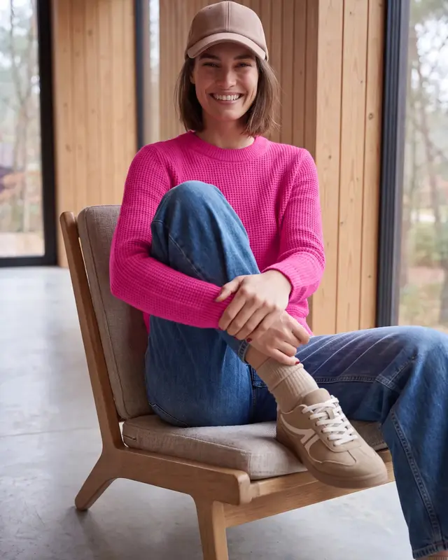Cecil Struktur Pullover - Pink Flash Melange