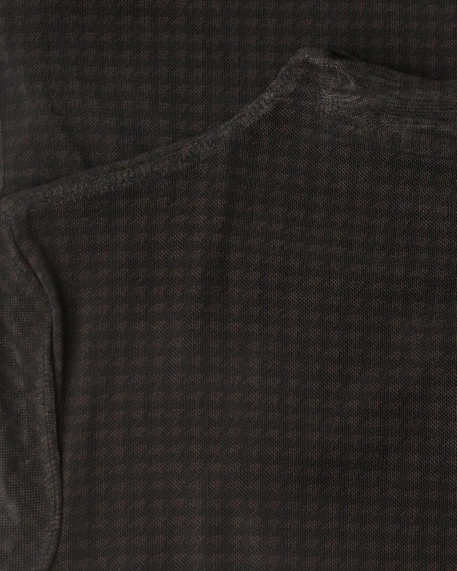 Street One Mesh Shirt mit Rollkragen - Black Coffee