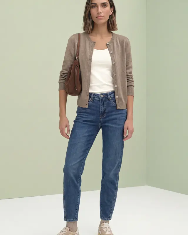 Street One Vest met Knopen - Sanded Amber Melange