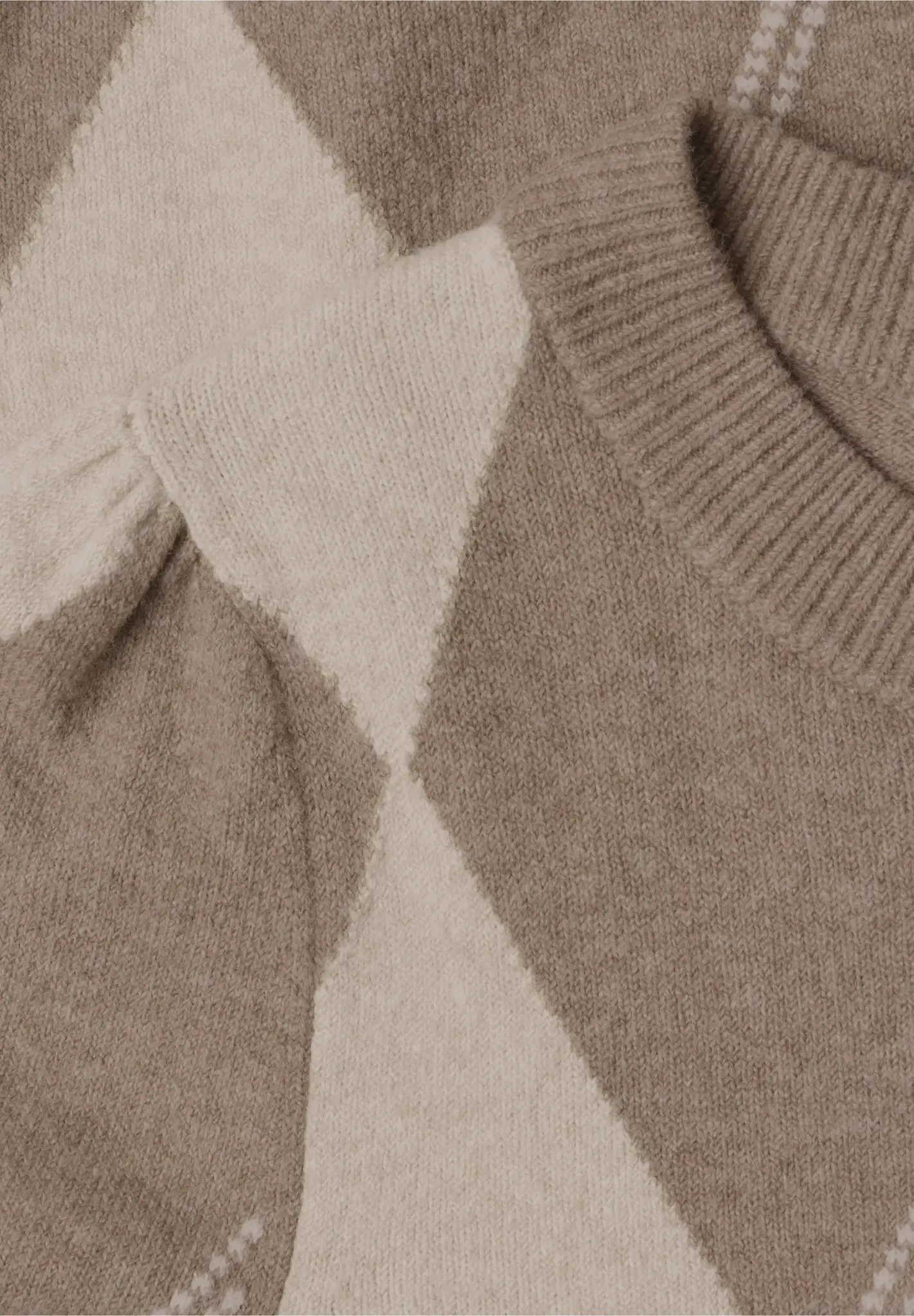 Street One Pullover mit Argyle Muster - Sanded Amber Melange