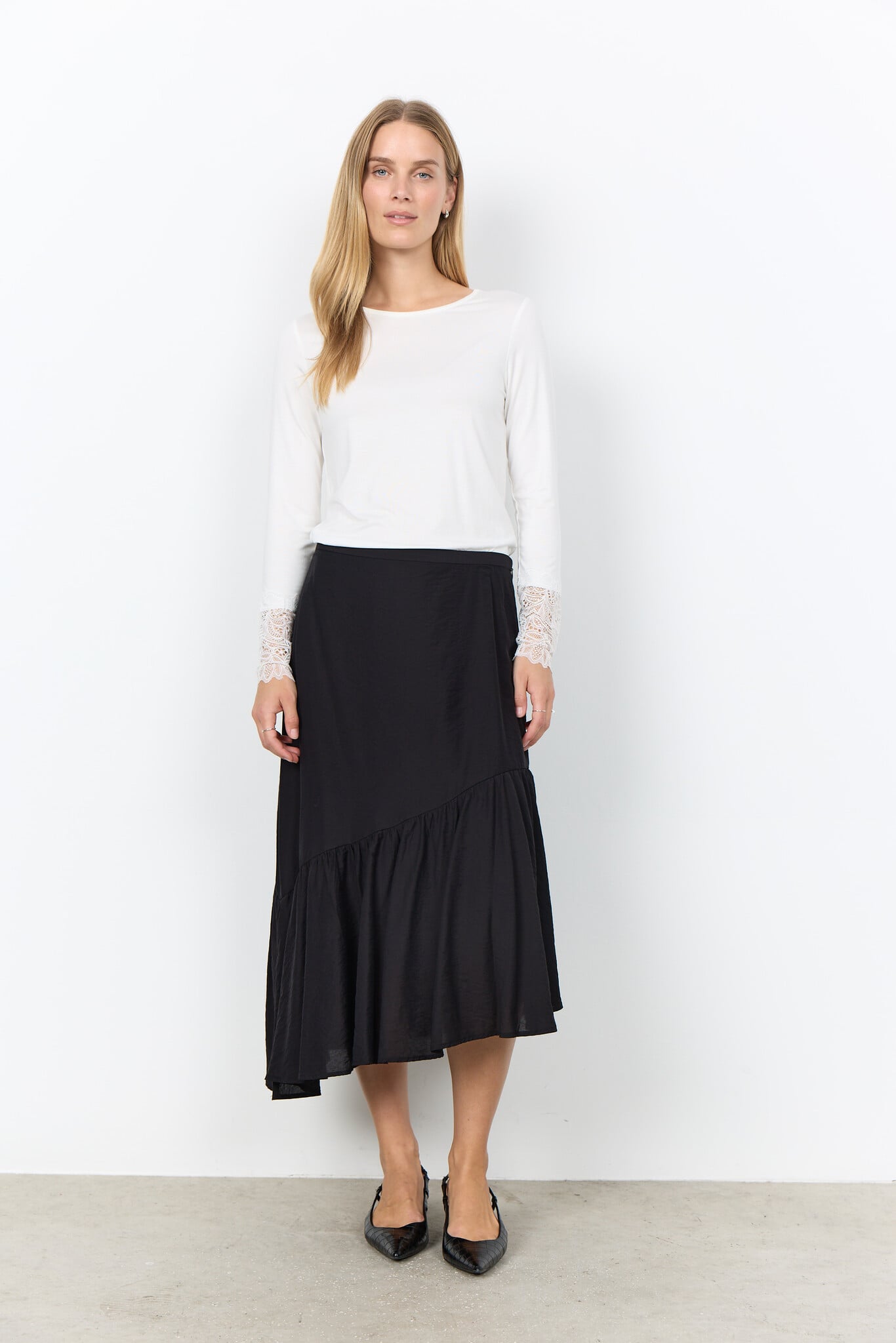 Soyaconcept Basic Shirt met Kanten Mouw Marica 226 - Off White