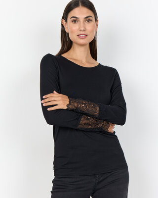 Soyaconcept Basic Shirt mit Spitze Marica 226 - Black