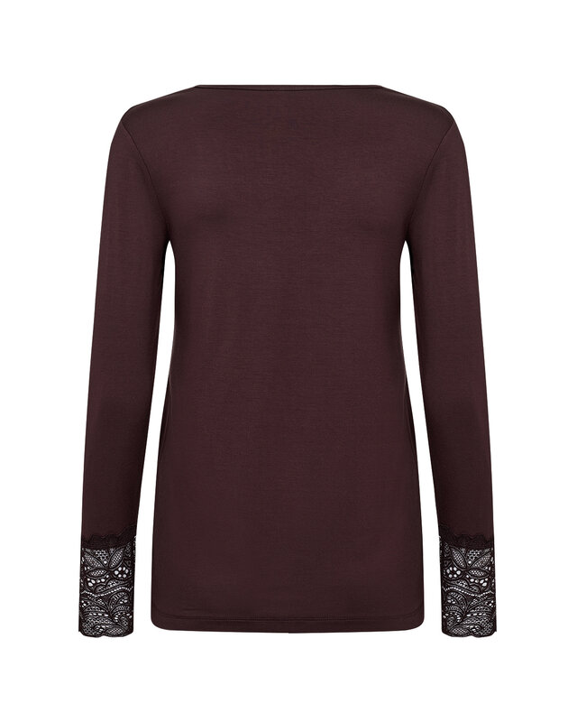 Soyaconcept Basic Shirt met Kanten Mouw Marica 226 - Chocolate Plum