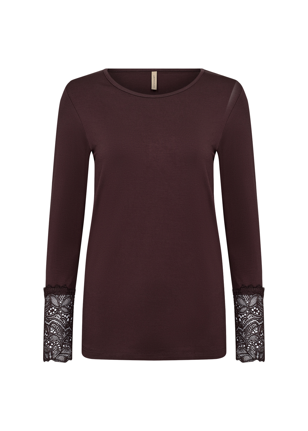 Soyaconcept Basic Shirt met Kanten Mouw Marica 226 - Chocolate Plum