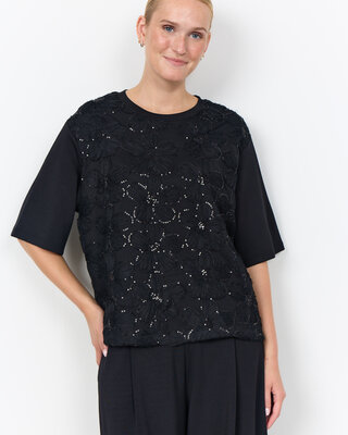 Soyaconcept Lace T-Shirt Banu 345 - Black