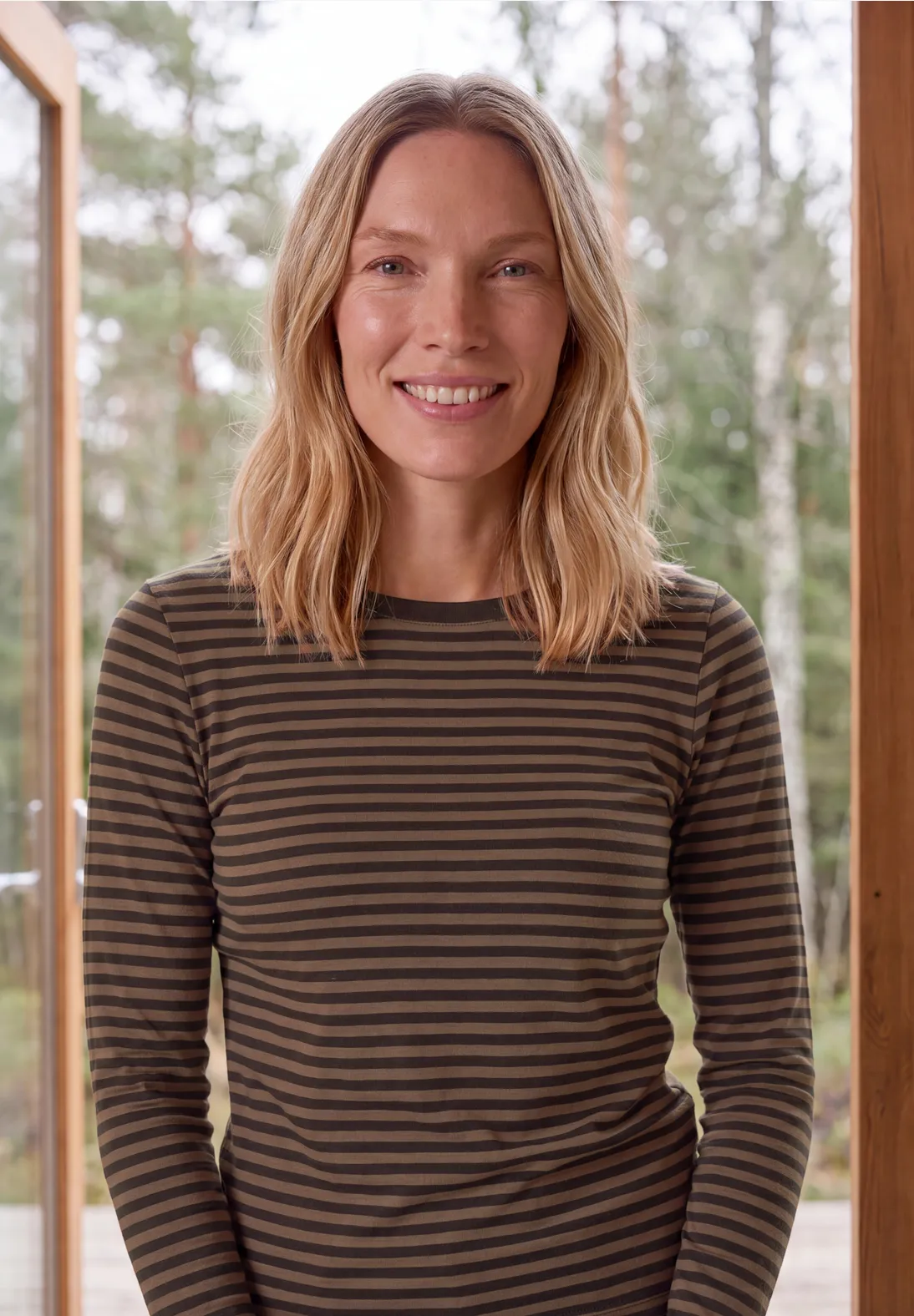 Cecil Shirt mit Streifen - Truffle Brown