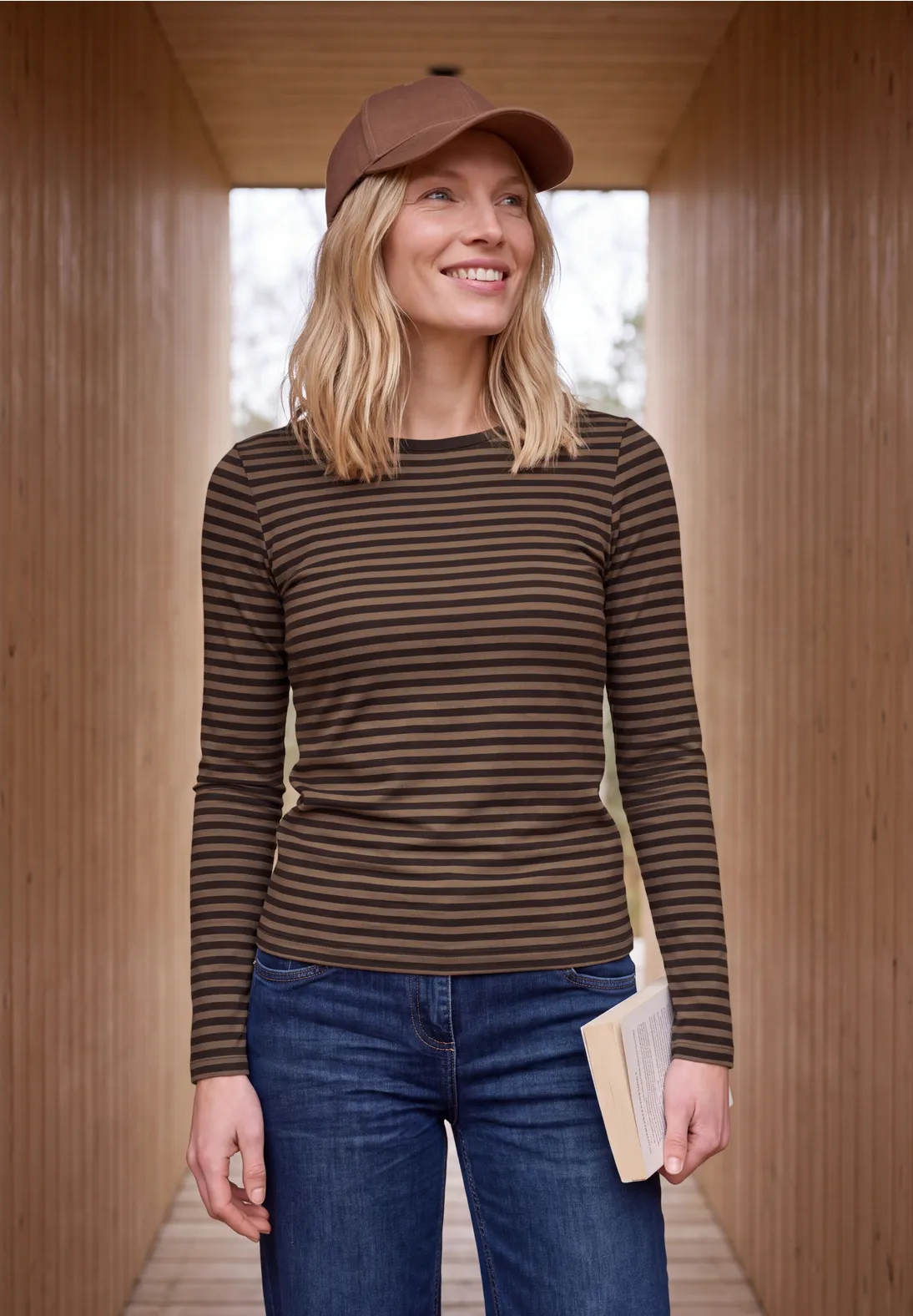 Cecil Boothals Shirt met Strepen - Truffle Brown